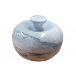Sunny Grey Hand Carved Marble Trinket Pot 4" (10cm)